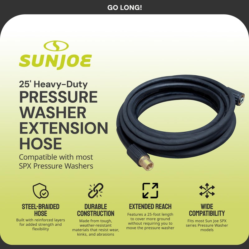 Sun Joe SPX-25HD 25 Ft Heavy-Duty Pressure Washer Extension Hose, M22-15 MM Connectors, Compatible with Sun Joe SPX Series (Except SPX4003), Manufacturer Original - Image 2